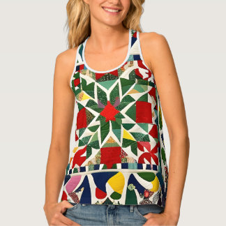 Multicolored folk pattern tank top
