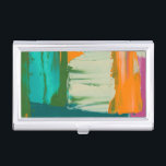 Multicolored Free Expression Painting Business Card Case<br><div class="desc">Jennifer Goldberger created this multicolored free expression painting. Thick paint strokes leaves globs of paint on the work,  making it feel like a layered print. Get yours now!</div>