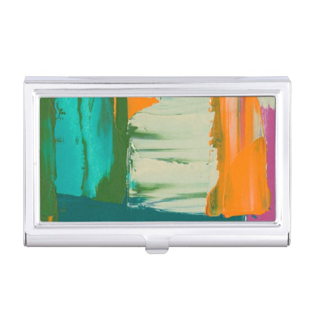 Multicolored Free Expression Painting Business Card Case (Front)