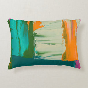 Multicolored Free Expression Painting Decorative Pillow