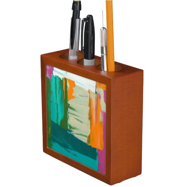 Multicolored Free Expression Painting Desk Organizer (In Situ)