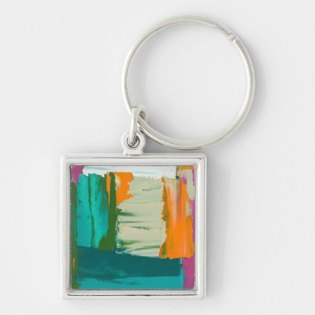 Multicolored Free Expression Painting Keychain (Front)