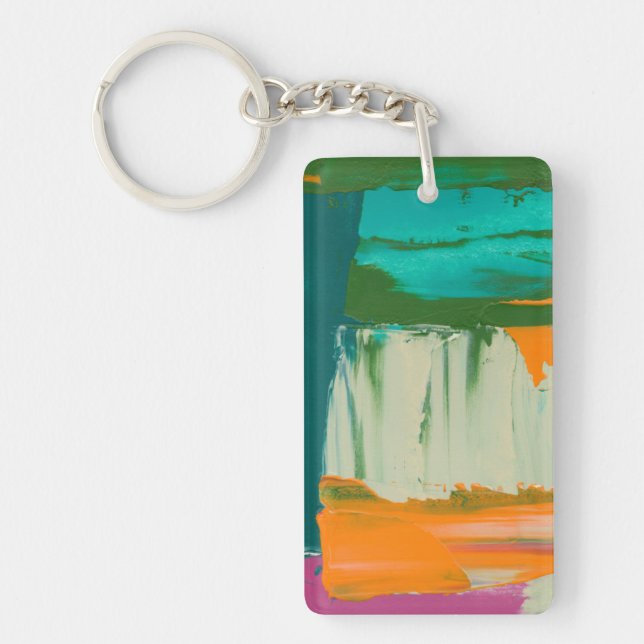Multicolored Free Expression Painting Keychain (Front)