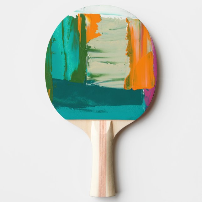 Multicolored Free Expression Painting Ping-Pong Paddle (Front)