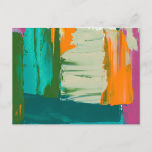 Multicolored Free Expression Painting Postcard
