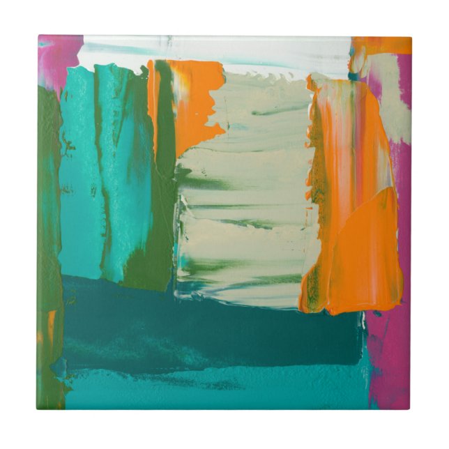 Multicolored Free Expression Painting Tile (Front)