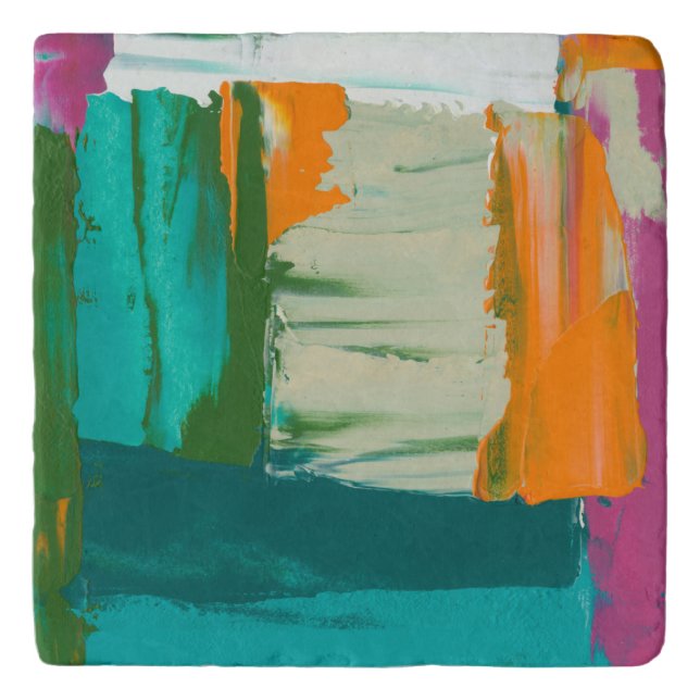 Multicolored Free Expression Painting Trivet (Front)