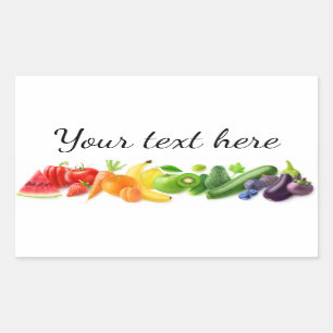 Multicolored fruits in a row rectangular sticker