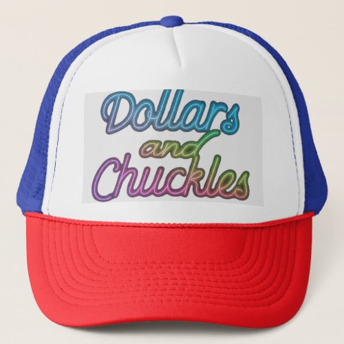  Multicolored Fun _ Dollars and Chuckles Tee Trucker Hat