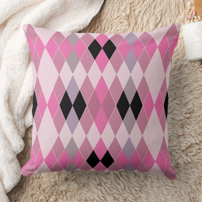 Multicolored geometric pattern rhombuses retro  throw pillow (Blanket)
