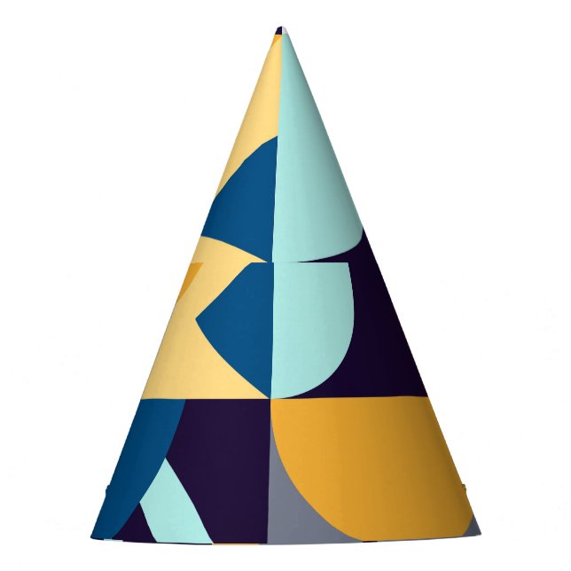 Multicolored Geometric: Primitive Shapes Fusion Party Hat (Front)