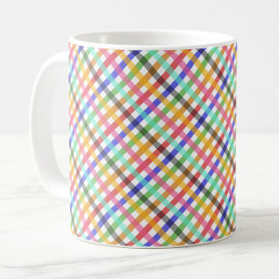 Multicolored Gingham Plaid Pattern Design Coffee Mug