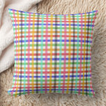 Multicolored Gingham Plaid Pattern Design  Throw Pillow<br><div class="desc">Multicolored Tiny Gingham Plaid Check seamless repeat pattern Design</div>