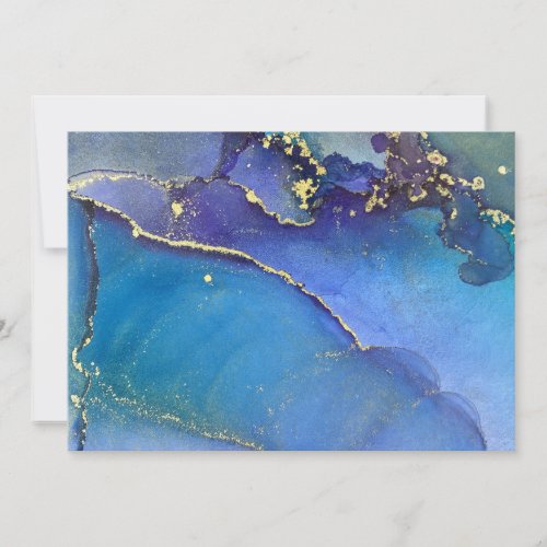 Multicolored Gold Alcohol Ink Abstract Blank Card