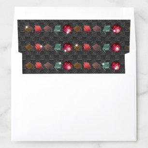 Multicolored Graduation Foil Caps Red Disco Balls Envelope Liner