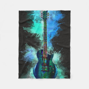 Multicolored guitar fleece blanket