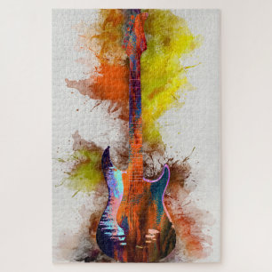 Multicolored guitar jigsaw puzzle