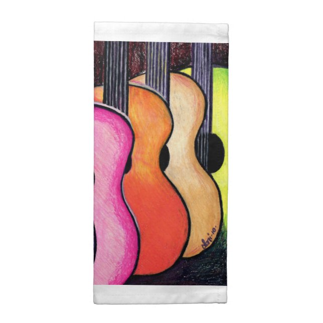 Multicolored guitars Napkins (Half Fold)