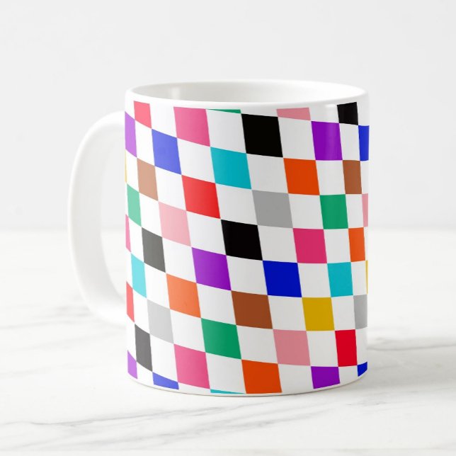 Multicolored Harlequin Diamonds Pattern Design  Coffee Mug (Creator Uploaded)