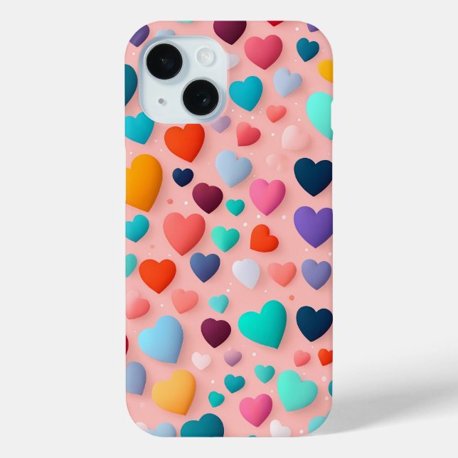 Multicolored heart pattern Case-Mate iPhone case (Back)