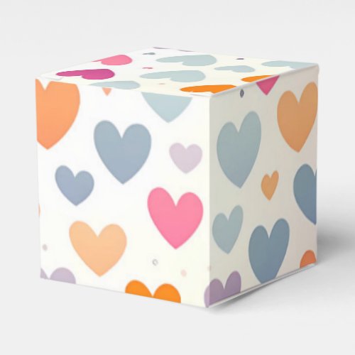 Multicolored Heart Themed Favor Box