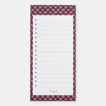 Multicolored Hearts Magnetic Notepad by AnMi575 at Zazzle