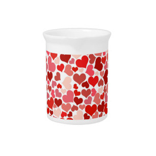 Multicolored Hearts Pattern-20367 Beverage Pitcher