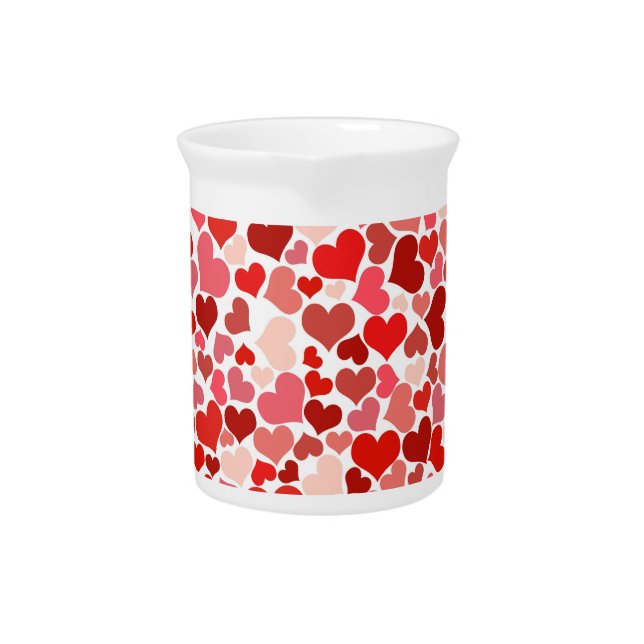 Multicolored Hearts Pattern-20367 Beverage Pitcher (Front)
