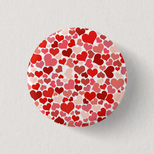 Multicolored Hearts Pattern-20367 Button
