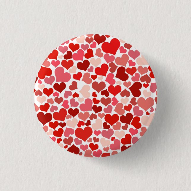 Multicolored Hearts Pattern-20367 Button (Front)