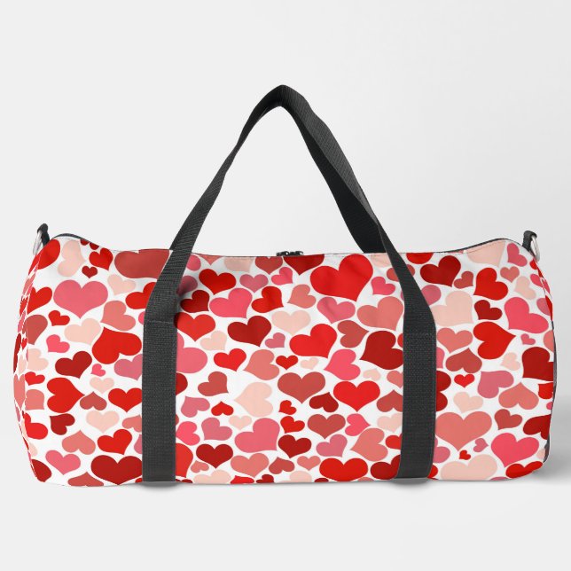 Multicolored Hearts Pattern-20367 Duffle Bag (Front)