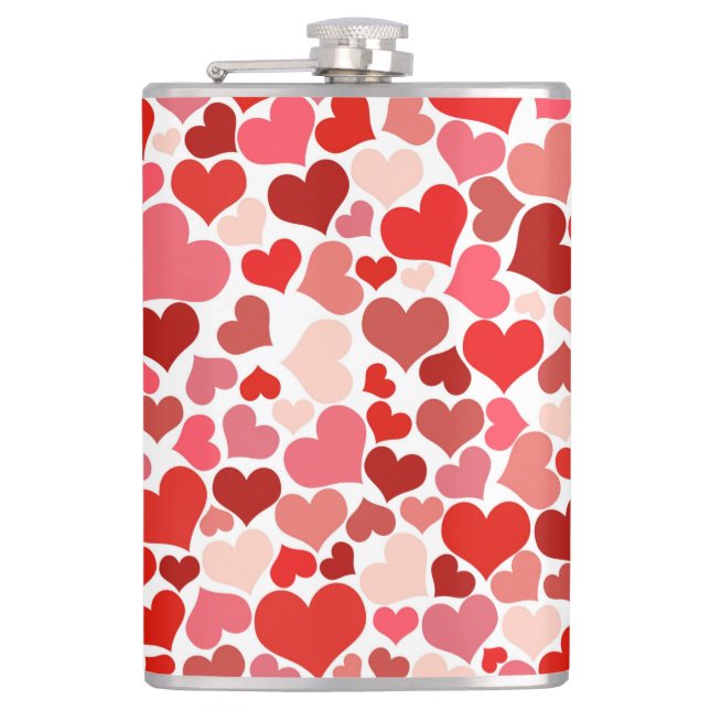 Multicolored Hearts Pattern-20367 Flask (Front)
