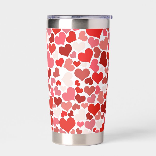 Multicolored Hearts Pattern-20367 Insulated Tumbler (Left)
