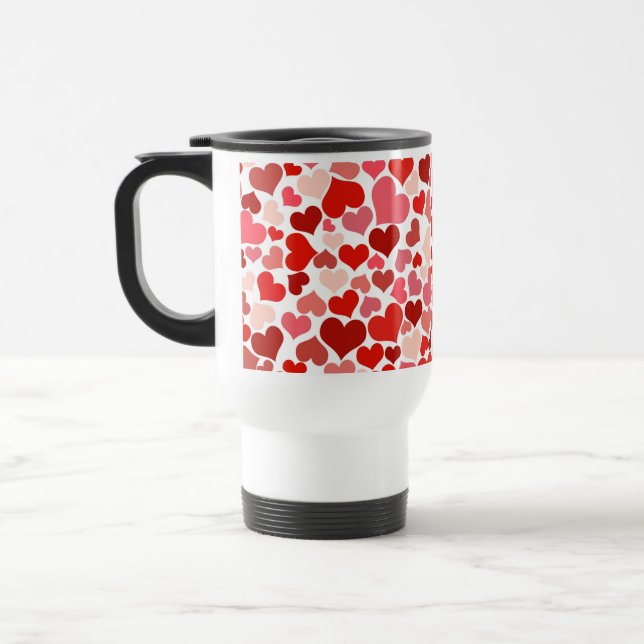 Multicolored Hearts Pattern-20367 Travel Mug (Left)