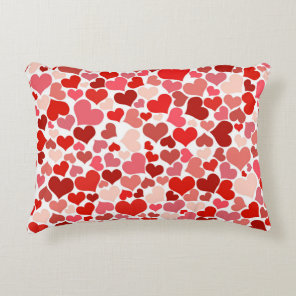 Multicolored Hearts Pattern Accent Pillow
