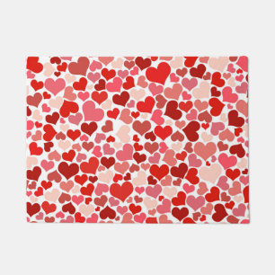 Multicolored Hearts Pattern Doormat