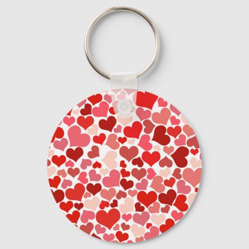 Multicolored Hearts Pattern Keychain