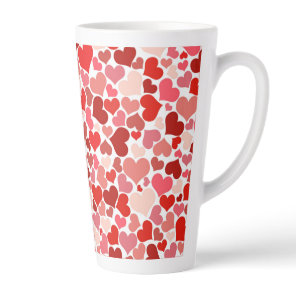 Multicolored Hearts Pattern Latte Mug