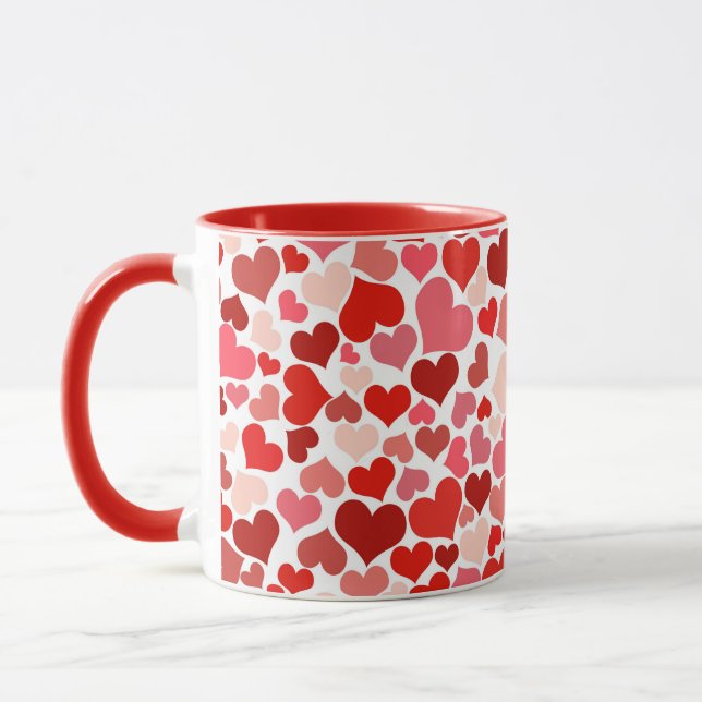 Multicolored Hearts Pattern Mug (Left)