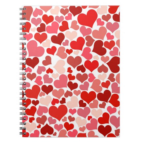 Multicolored Hearts Pattern Notebook