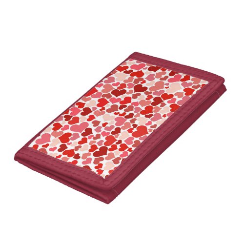 Multicolored Hearts Pattern Trifold Wallet