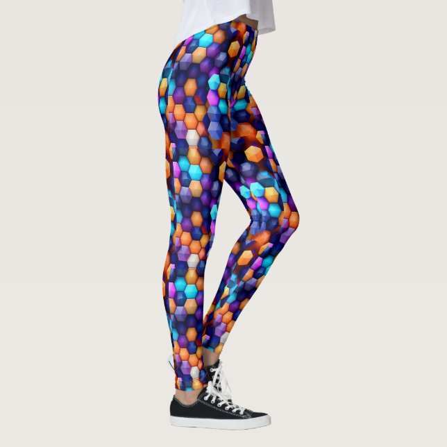 Multicolored Hexagons Leggings (Right)