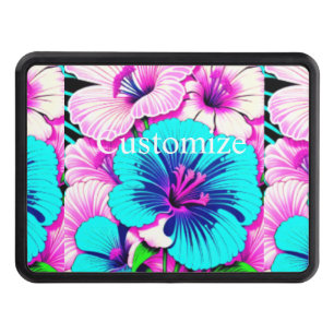 Multicolored Hibiscus Flowers Thunder_Cove Hitch Cover