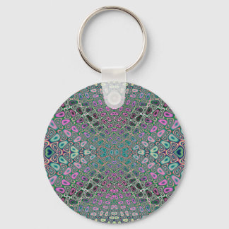 Multicolored Hologram Butterfly Fractal Abstract Keychain
