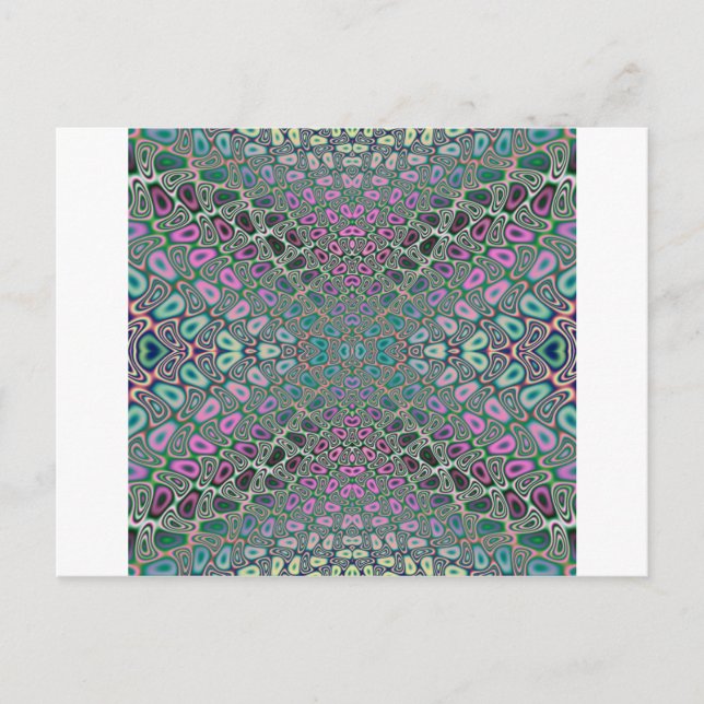 Multicolored Hologram Butterfly Fractal Abstract Postcard (Front)
