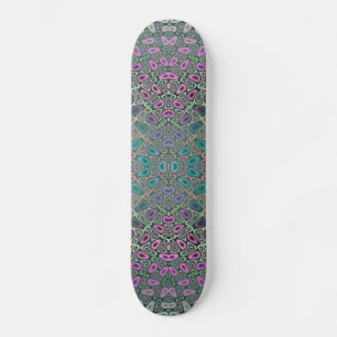 Multicolored Hologram Butterfly Fractal Abstract Skateboard Deck