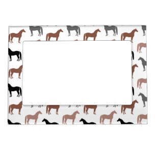 Multicolored Horses Pattern Magnetic Frame