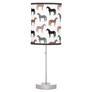 Multicolored Horses Pattern Table Lamp