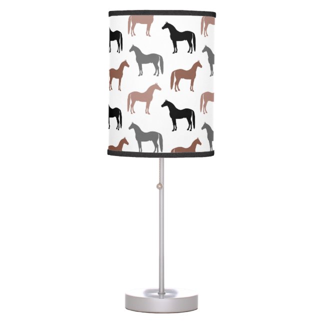 Multicolored Horses Pattern Table Lamp (Front)