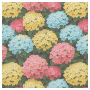 Multicolored hydrangea fabric